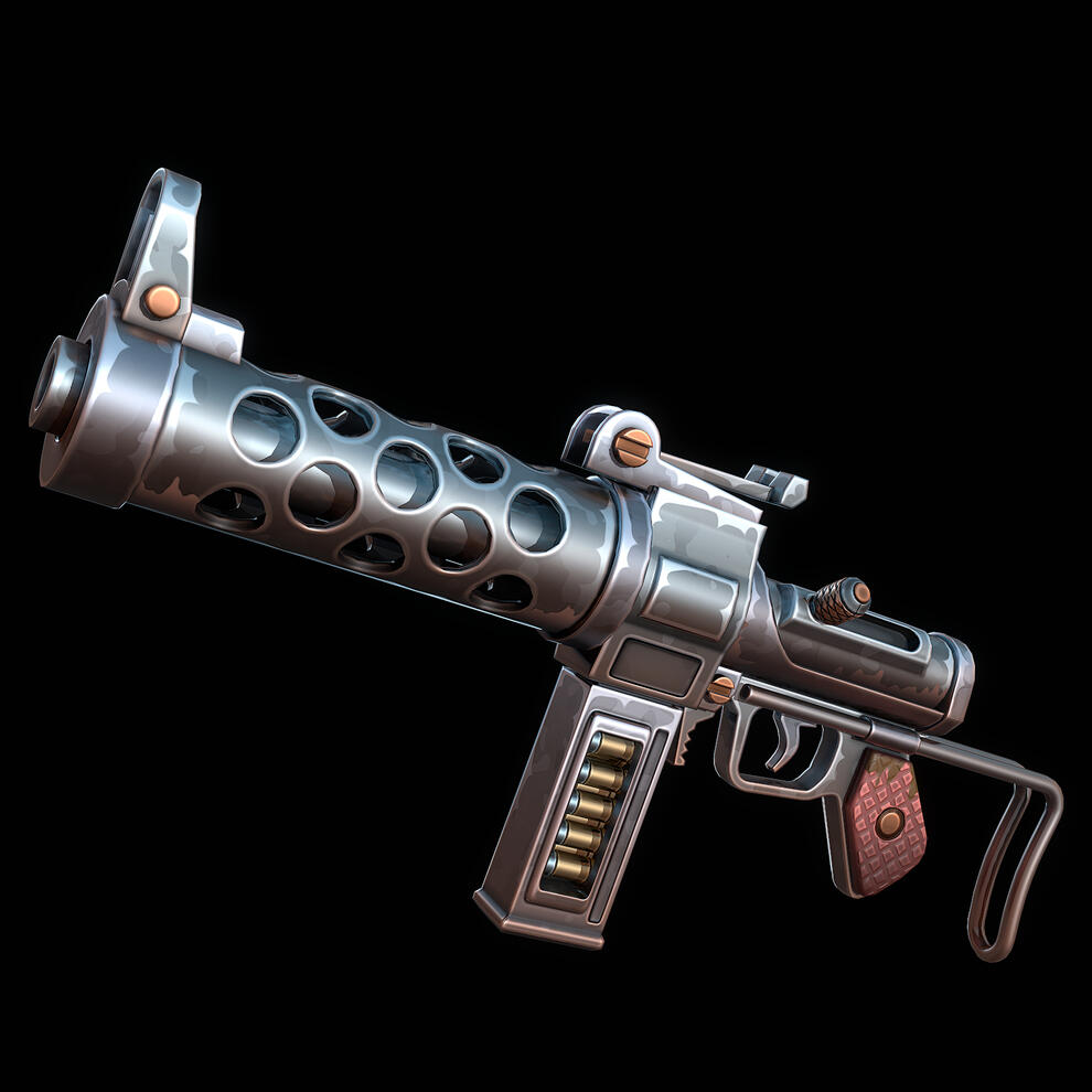 Stylized Retro Machine Gun Stylized Retro Machine Gun